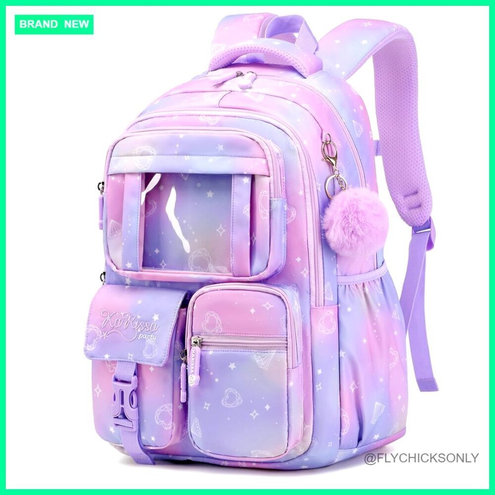 Kids Backpack for School, Daypack with Laptop Sleeve, Water-Resistant Polyester
